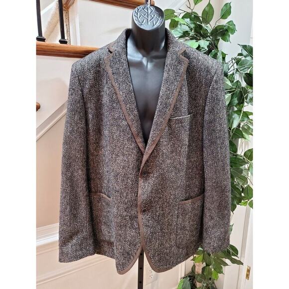 Tallia Men's Brow Wool Single Breasted Long Sleeve Casual Jacket Blazer Size 46L - Picture 1 of 12